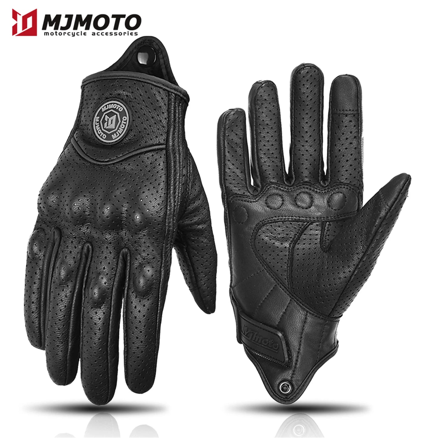 Classic Retro Leather Motorcycle Gloves
