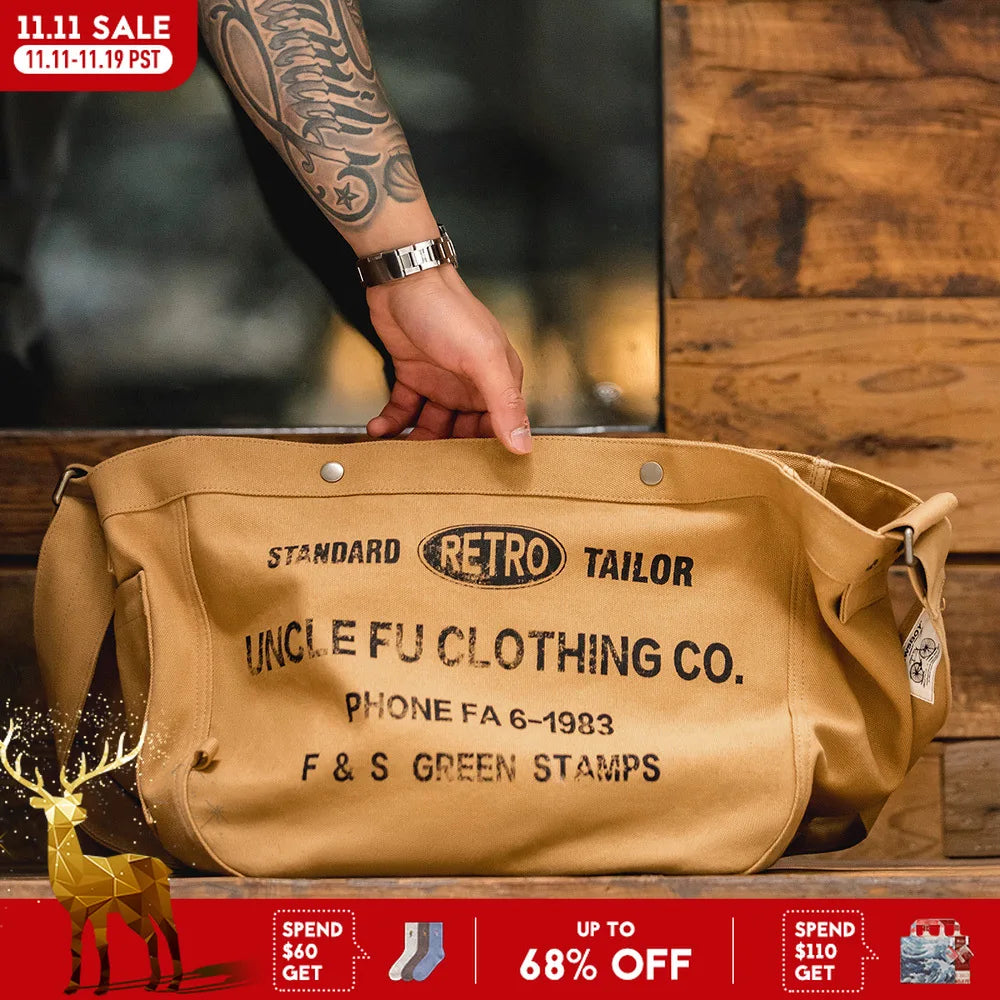 Maden Vintage Large Capacity Canvas Bag