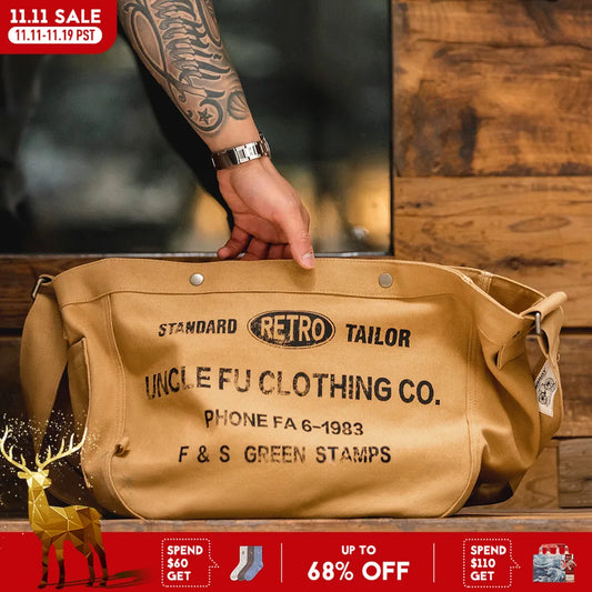 Maden Vintage Large Capacity Canvas Bag