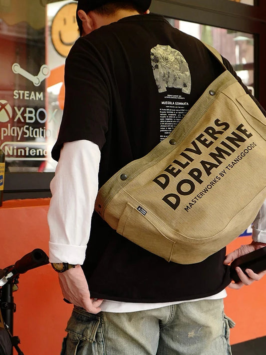 Large Capaci Canvas Sling Bag Retro