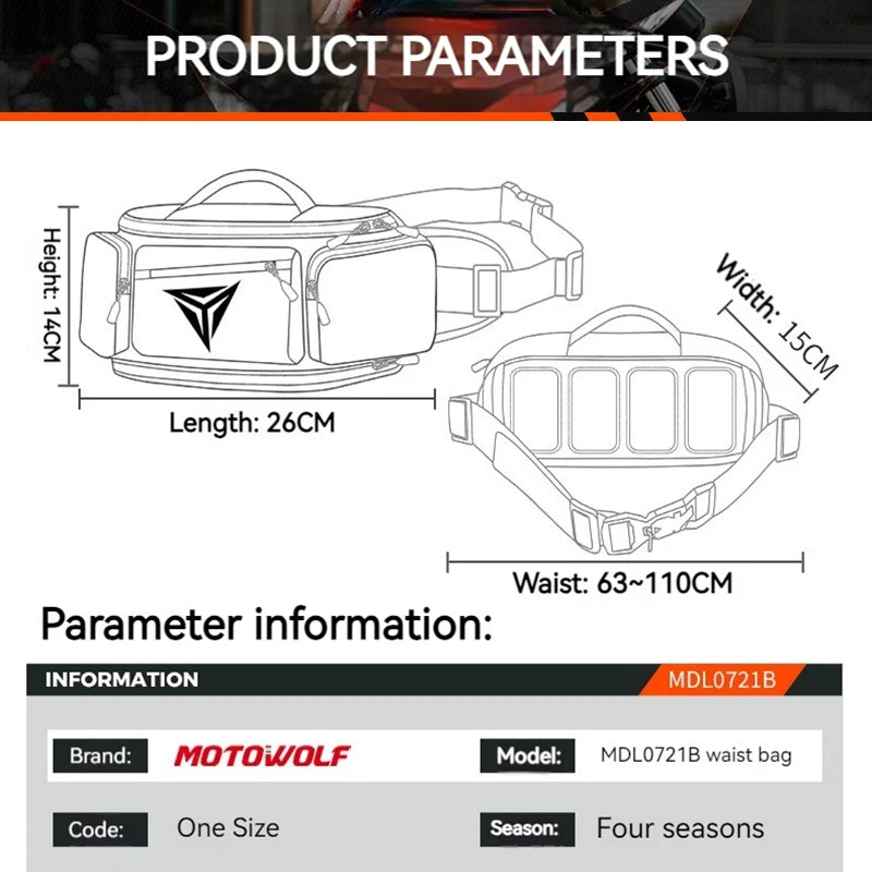 Motowolf Waterproof Motorcycle Waist Bag