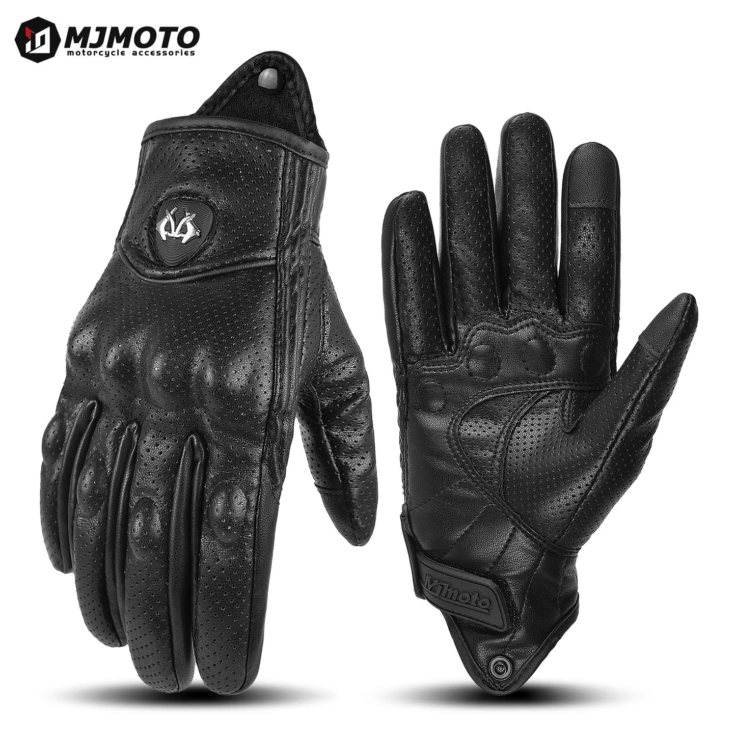 Classic Retro Leather Motorcycle Gloves