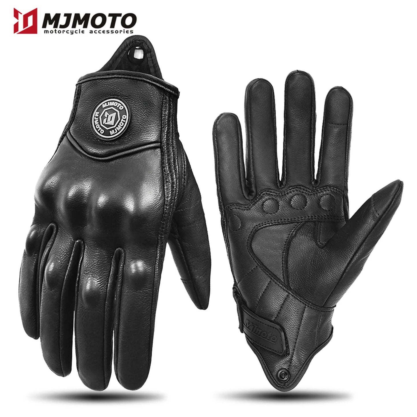 Classic Retro Leather Motorcycle Gloves