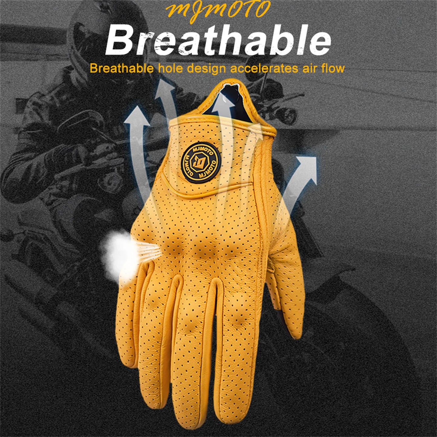 Classic Retro Leather Motorcycle Gloves