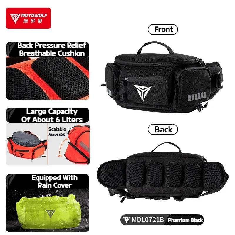 Motowolf Waterproof Motorcycle Waist Bag